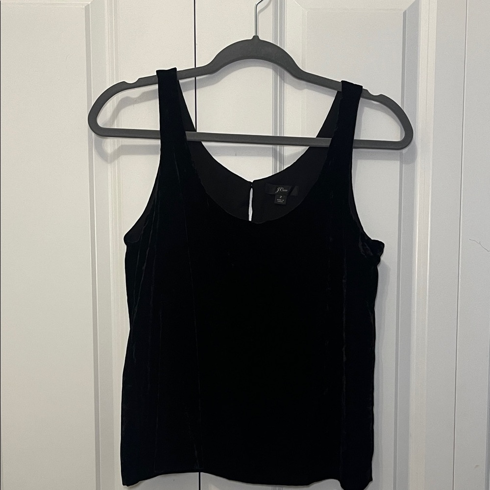 Elegant Black Velvet Tank Top